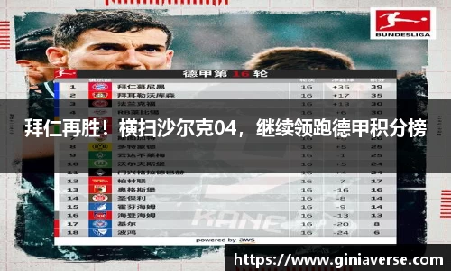拜仁再胜！横扫沙尔克04，继续领跑德甲积分榜